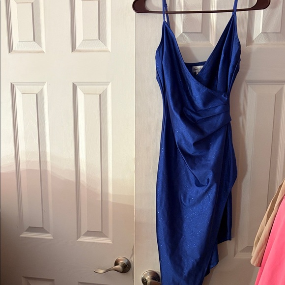 Emerald Sundae Dresses & Skirts - Asymmetrical Sparkly Royal Blue Dress
